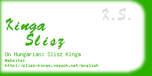 kinga slisz business card